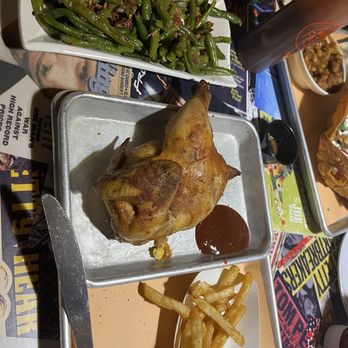 Smokin' Fattys BBQ - Busch chicken with green beans and fries - Barbeque Near Me - Elkhart, Indiana
