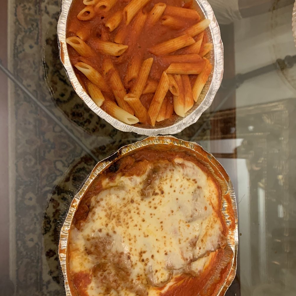 Pizza Classica - Eggplant parmigiana and penne marinara. - Pizza Near Me - Glendale, New York Pizza Classica - Eggplant parmigiana and penne marinara. - Pizza Near Me - Glendale, New York