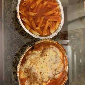 Pizza Classica - Eggplant parmigiana and penne marinara. - Pizza Near Me - Glendale, New York