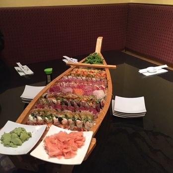 Jinju Sushi - Full sushi boat for our son's birthday celebrated at the restaurant. - Sushi Bars Near Me - Woodland, California Jinju Sushi - Full sushi boat for our son's birthday celebrated at the restaurant. - Sushi Bars Near Me - Woodland, California