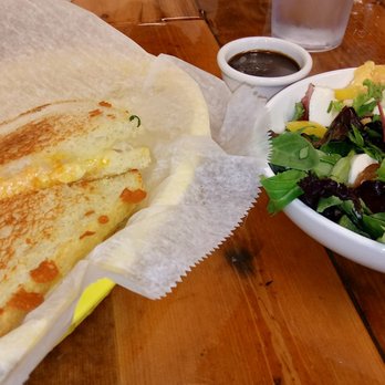 The Mac House - Buffalo chicken grilled cheese w caprese salad & homemade dressing. BLT grilled cheese w house salad & homemade ranch. All delicious! - American Near Me - Wake Forest, North Carolina The Mac House - Buffalo chicken grilled cheese w caprese salad & homemade dressing. BLT grilled cheese w house salad & homemade ranch. All delicious! - American Near Me - Wake Forest, North Carolina