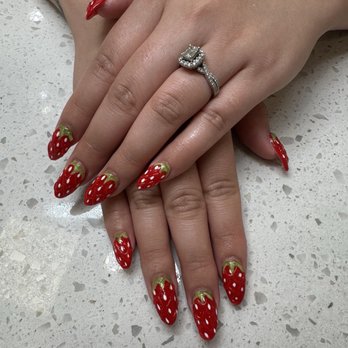 Chroma Nails Lounge & Spa - Strawberry nails - Nail Salons Near Me - San Diego, California