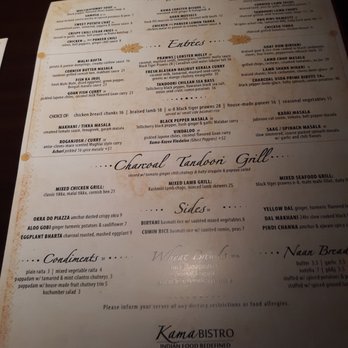 Kama - Menu - Indian Near Me - La Grange, Illinois