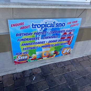 Tropical Sno - a sign on the side of a building - Ice Cream & Frozen Yogurt Near Me - Phoenix, Arizona