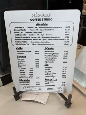 Menu photo 3 Chrome Coffee Studio Torrance, CA