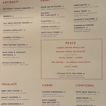 Amalfi - Menu, late February 2025 - Italian Near Me - Las Vegas, Nevada