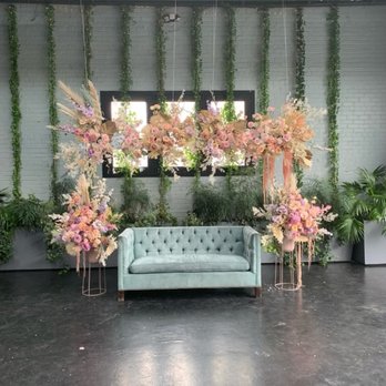 Night Kitchen Catering - Angela's adorable idea to have a sofa in our ceremony area for photos - Caterers Near Me