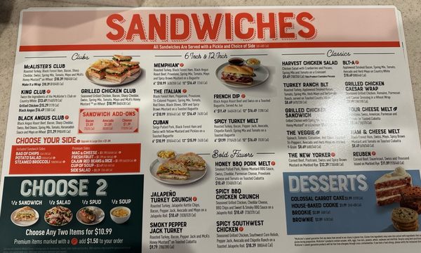 Menu photo 1 McAlister's Deli Camp Hill, PA Menu photo 1 McAlister's Deli Camp Hill, PA