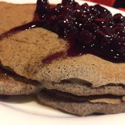 Photo of Village Natural - New York, NY, United States. buckwheat pancakes ... pay extra for the blueberries