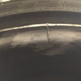 Wheel cracked in the exact same spot that Wheel Collision Center "repaired" it. What a joke. Wheel cracked in the exact same spot that Wheel Collision Center "repaired" it. What a joke.