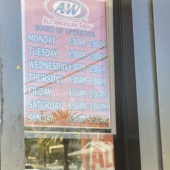A&W Restaurant - Hours 3/26 - Burgers Near Me - Mentone, California