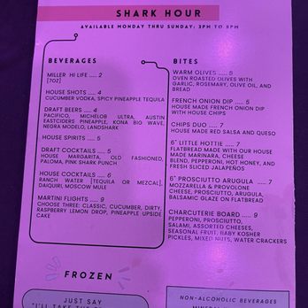 Pink Shark - Menu - Music Venues Near Me - San Antonio, Texas