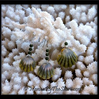 Sunrise Shells by MonicaByTheShore - 3 piece set in rare "Moonrise" Sunrise Shell green colors accented with Jade and sterling silver beads! - Jewelry Near Me - Honolulu, Hawaii Sunrise Shells by MonicaByTheShore - 3 piece set in rare "Moonrise" Sunrise Shell green colors accented with Jade and sterling silver beads! - Jewelry Near Me - Honolulu, Hawaii
