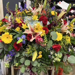 Chapman's Florist - A beautiful spring mix casket spray
