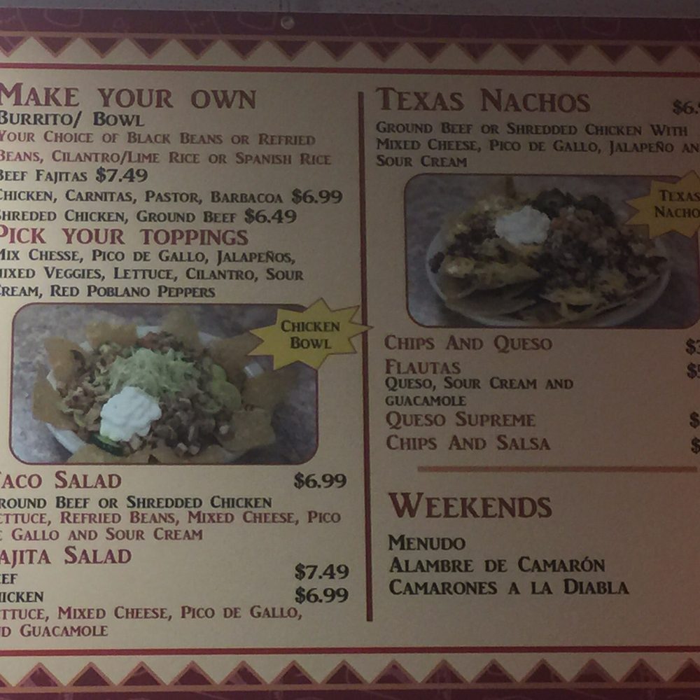 Mr Tako - Updated menu part 2, 9/30/2016 - Tacos Near Me - McKinney, Texas