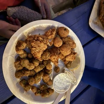 Hookin' Ain't Easy Seafood - Another person or a party ordered these hush puppies and fried okra. They said it was amazing. - Seafood Near Me - St Petersburg, Florida Hookin' Ain't Easy Seafood - Another person or a party ordered these hush puppies and fried okra. They said it was amazing. - Seafood Near Me - St Petersburg, Florida