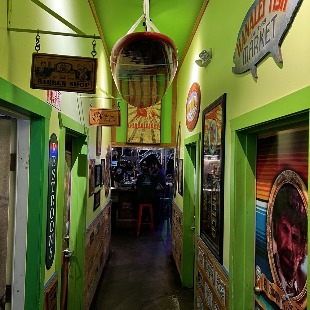 Restroom leading to the bar!
