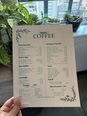 Menu photo 1 BHBG Coffee Houston, TX