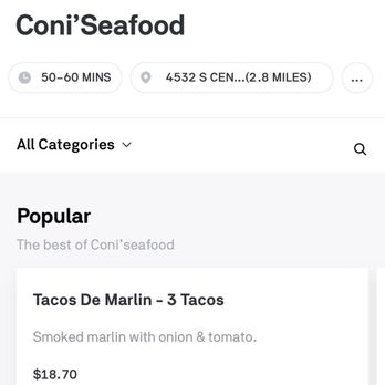Coni'Seafood - Here's a screenshot of the Postmates for this location that the owner claims doesn't exist - Seafood Near Me - Los Angeles, California