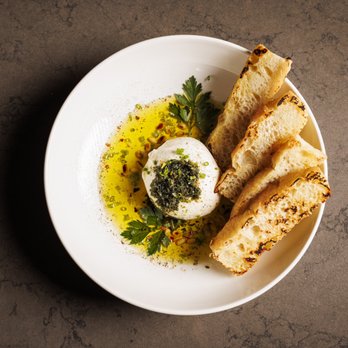 Trattoria Bugatti - Burratta With Herb Oil & Focaccia - Italian Near Me - Dallas, Texas Trattoria Bugatti - Burratta With Herb Oil & Focaccia - Italian Near Me - Dallas, Texas