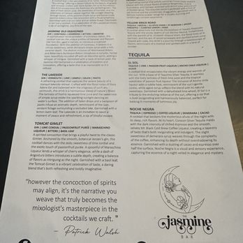 The Jasmine Bar - Menu - Speakeasies Near Me - Louisville, Colorado