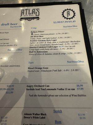 Menu photo 6 Atlas Brew Works Alexandria, VA