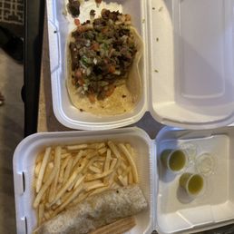 Ronaldo's. Big ass Carne Asado Taco, Kids Bean and Cheese. Love this place ^_^