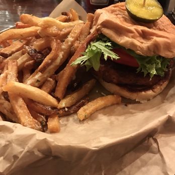 Broderick - Crab cake sandwich. Eh. Stick with the burgers - Burgers Near Me - Walnut Creek, California
