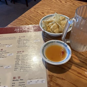 Shan Dong Chinese Restaurant - Lunch menu, wonton crisps and plum sauce - Chinese Near Me - El Paso, Texas