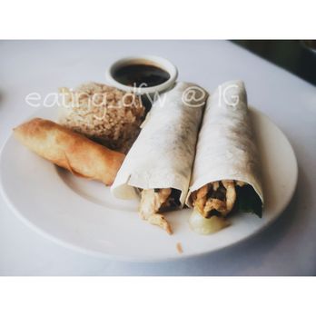 Tang's Pacific Bistro - Chicken Mushu Wraps with Plum Sauce, Fried Rice, and an Eggroll - Chinese Near Me - Fort Worth, Texas Tang's Pacific Bistro - Chicken Mushu Wraps with Plum Sauce, Fried Rice, and an Eggroll - Chinese Near Me - Fort Worth, Texas