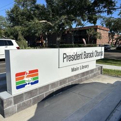 President Barack Obama Main Library - Sign outdoors