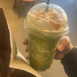 Luck of the matcha crème frappacino Luck of the matcha crème frappacino