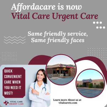 Vital Care Urgent Care - Affordacare is NOW Vital Care Urgent Care - Urgent Care Near Me - Abilene, Texas Vital Care Urgent Care - Affordacare is NOW Vital Care Urgent Care - Urgent Care Near Me - Abilene, Texas