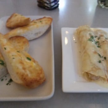 Cafe Julia - Seafood crepe and cheese bread. - Cafes Near Me - Honolulu, Hawaii