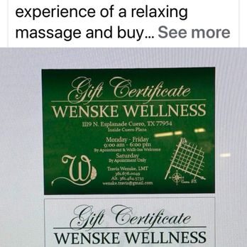 Wenske Wellness Massage Therapy - Gift certificates available - Massage Near Me - Cuero, Texas Wenske Wellness Massage Therapy - Gift certificates available - Massage Near Me - Cuero, Texas