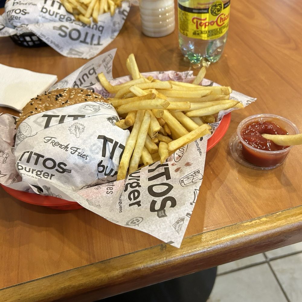 Tito's Burger - My order Tito's combo  so delicious - Burgers Near Me - Ensenada, BCN