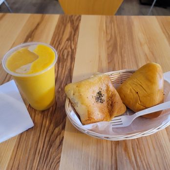 Bela Aurora - My brunch, Chicken & Beef Empanadas with Mango Juice - Brazilian Near Me - Astoria, New York