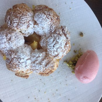 Battello - Pistachio & peach-rosé sorbet dessert - Italian Near Me - Jersey City, New Jersey