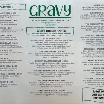 Gravy - Menu - Desserts Near Me - Red Oak, Texas Gravy - Menu - Desserts Near Me - Red Oak, Texas
