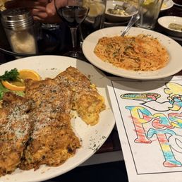 Chicken Romano and pasta with vodka sauce Chicken Romano and pasta with vodka sauce