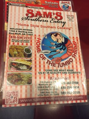 Menu photo 2 Sam's Southern Eatery Pine Bluff, AR