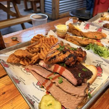 Rollin Smoke Barbeque - 3 meat combo, added $4 for chicken wings - Barbeque Near Me - Las Vegas, Nevada Rollin Smoke Barbeque - 3 meat combo, added $4 for chicken wings - Barbeque Near Me - Las Vegas, Nevada