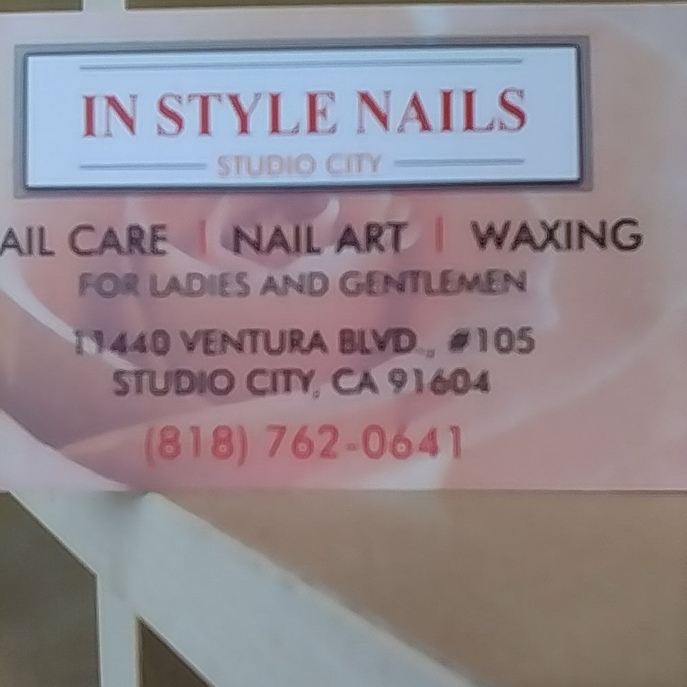 In Style Nails - their business card. - Nail Salons Near Me - Studio City, California