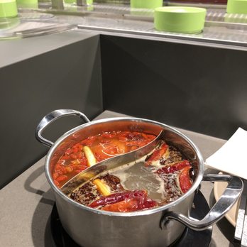 Side By Side Hotpot - Top/left is tomato/oxtail soup base, the other is light spicy - Do-It-Yourself Food Near Me - Markham, Ontario