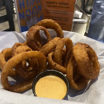Bar Code Burgers - Onion rings with a Sriracha ranch sauce - Burgers Near Me - Las Vegas, Nevada