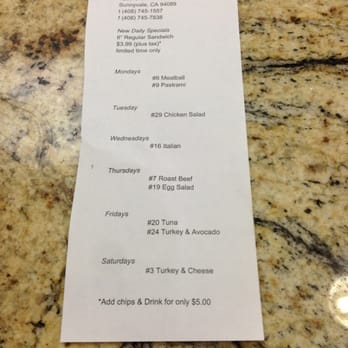 TOGO'S Sandwiches - Crazy Combos for $5 plus tax - Sandwiches Near Me - Sunnyvale, California TOGO'S Sandwiches - Crazy Combos for $5 plus tax - Sandwiches Near Me - Sunnyvale, California