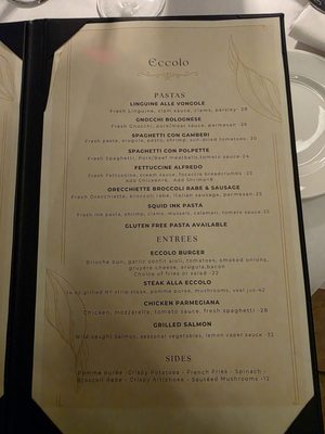 Menu photo 4 Eccolo Italian Restaurant New York, NY Menu photo 4 Eccolo Italian Restaurant New York, NY