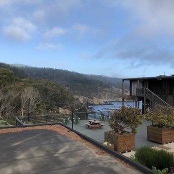 Timber Cove Resort - Balcony View of the forest and ocean - view from Room 10 - Hotels Near Me - Jenner, California