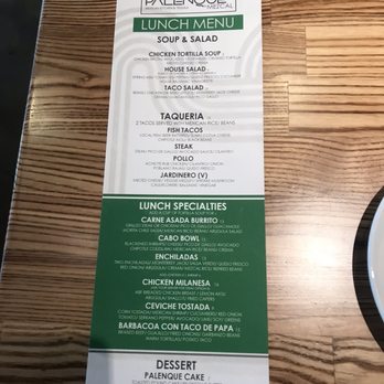 Palenque Kitchen - Lunch menu - Mexican Near Me - Riverside, California