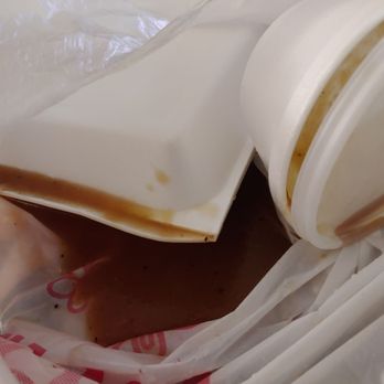 AHI Hawaiian BBQ - Poor packaging! We found the loco moco sauce on its side and spilled into the bag. - Barbeque Near Me - Anaheim, California AHI Hawaiian BBQ - Poor packaging! We found the loco moco sauce on its side and spilled into the bag. - Barbeque Near Me - Anaheim, California
